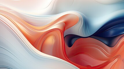 Modern 3D abstract design with flowing, lines and glass-like texture