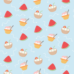 Cute Summer Seamless Pattern Background