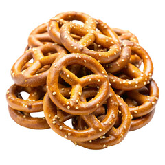 Pretzel crackers isolated on transparent background