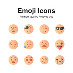 Carefully crafted amazing emoji icons set, cute expressions