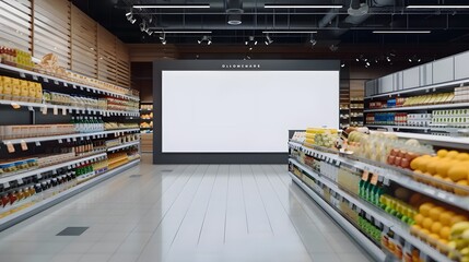 Blank advertising mockup for advertisement at the supermarket