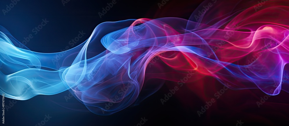 Poster Studio photograph of smoke against a background with a structured and colorful pattern providing ample space for text or images