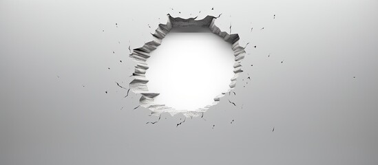 Copy space image of a round hole in a white wall