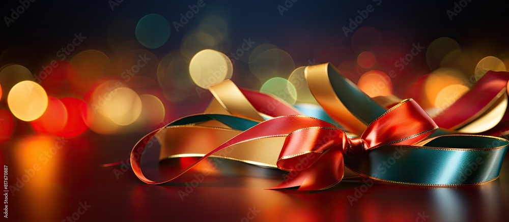 Aufkleber a festive holiday themed image featuring colorful ribbons on a background suitable for adding text o