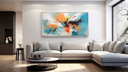 Brighten up your home with this beautiful, modern abstract painting. Perfect for any room, this piece will add a touch of elegance and sophistication to your decor.