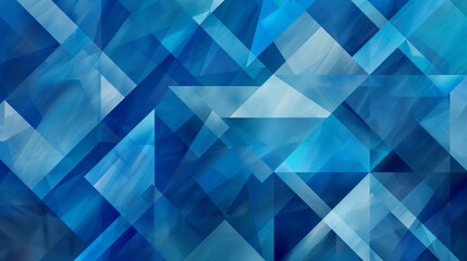 Abstract background, blue geometric shapes in  harmonious compositions, using symmetry and...