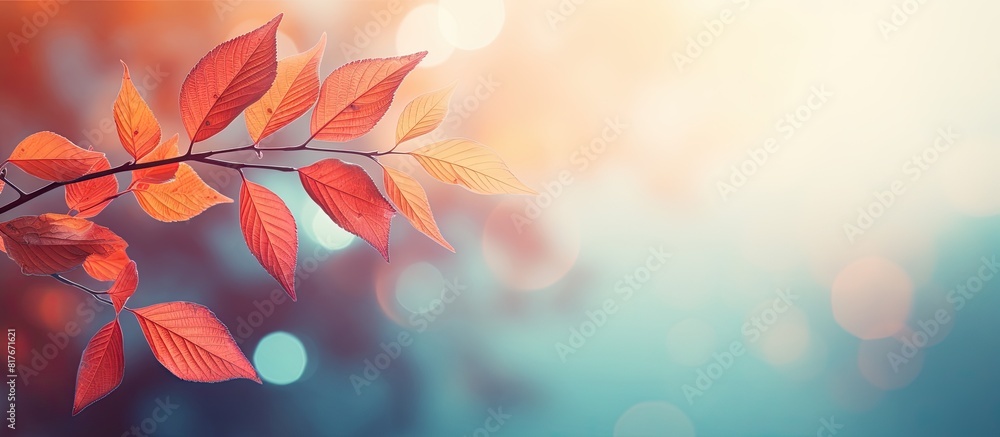 Poster autumn leaves create a vibrant and picturesque background offering a colorful and scenic copy space 
