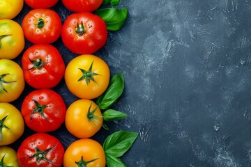 Tomato banner, red and yellow tomatoes, AI generated