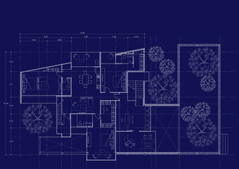 Floor plan designed building on the drawing.