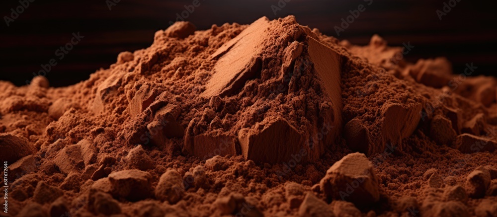 Aufkleber a closeup image of cocoa powder and dark chocolate is displayed providing an intriguing combination 