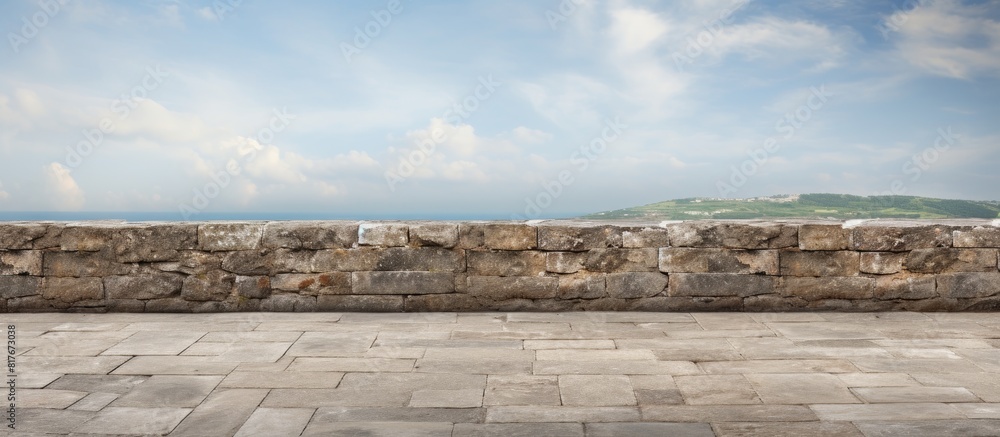 Aufkleber An image of an aged stone wall with a view of copy space