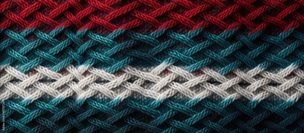Poster A knitted plaid serving as a background specifically for a copy space image