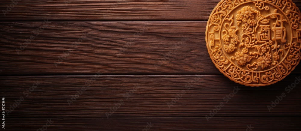 Aufkleber a copy space image of a mid autumn festival mooncake a traditional pastry with a yolk filling is see
