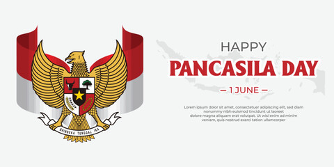 Illustration graphic of Garuda an Indonesian nationality logos. Good for attachment, etc. illustrations of the Garuda background on Pancasila Day with flags.