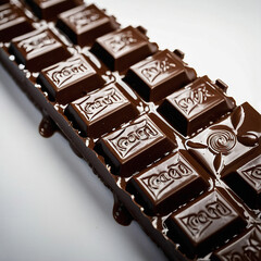 chocolate bar with nuts on white background