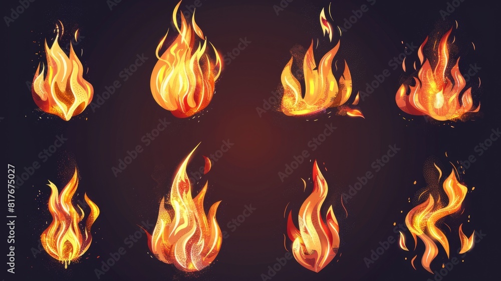 Poster a dramatic image of fire flames on a dark backdrop. ideal for graphic design projects or visual effe