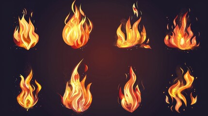 A dramatic image of fire flames on a dark backdrop. Ideal for graphic design projects or visual effects