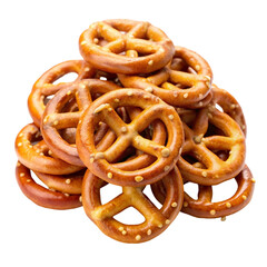 Pretzel crackers isolated on transparent background