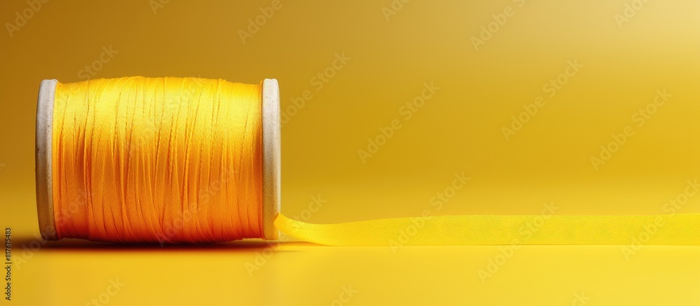 Aufkleber A yellow toned thread acts as the background of the copy space image