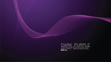 Dark Purple abstract background with curve line