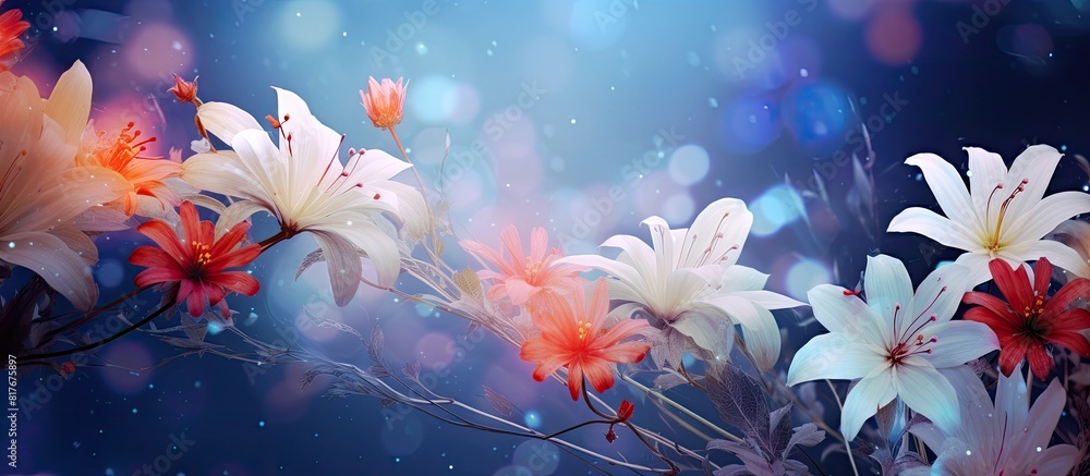 Poster image of flowers with copy space in the background