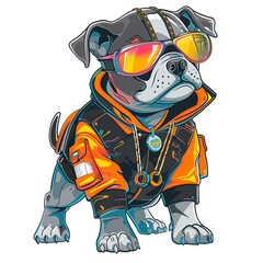 Fototapeta premium Dog futuristic fashion
