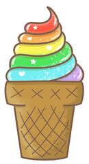 Pride month concept rainbow ice cream