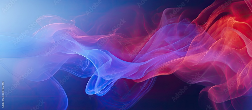 Poster Studio photograph of smoke against a background with a structured and colorful pattern providing ample space for text or images