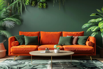 Interior with Orange Sofa
