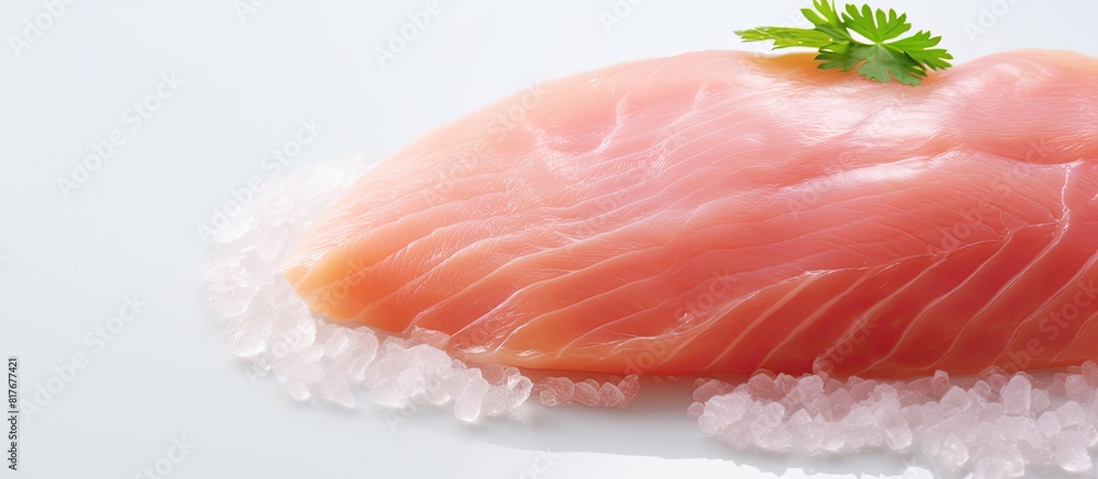 Aufkleber A raw chicken fillet positioned on a light background with ample copy space for additional elements in the image