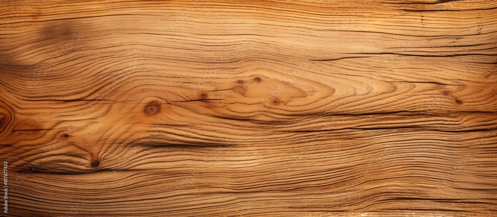 Poster An abstract background image of a textured wooden plank with a natural appearance providing space for copying