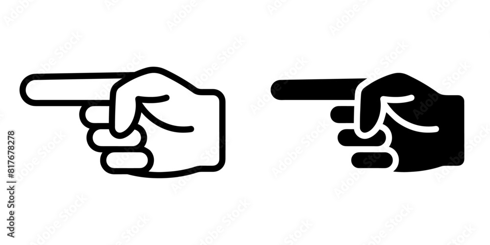 Fototapete ofvs597 outlinefilledvectorsign ofvs - finger pointing vector icon . isolated transparent . black ou