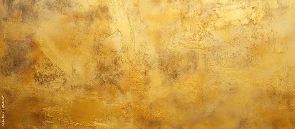 Aufkleber a blank concrete wall with a gold texture paint creating a surface for design a copy space image wit