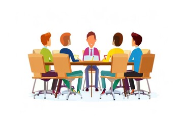 A group of individuals gathered around a table. Suitable for business or social concepts