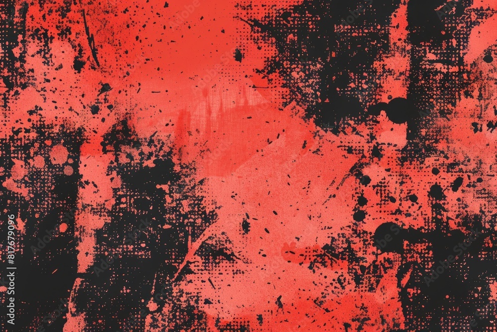 Poster a textured wallpaper with red and black spots. ideal for graphic design projects