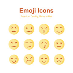 Emoji icons set, trendy designs, ready for premium use