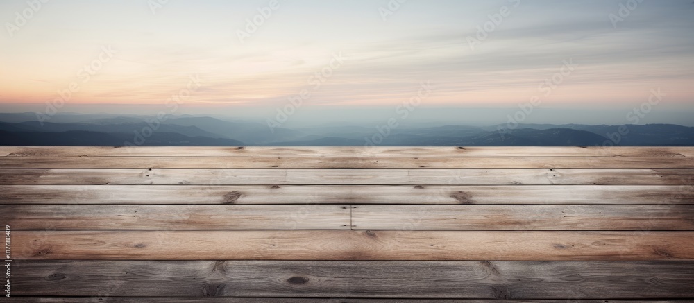 Poster planked wood background with a view from the top capturing the exterior ambiance perfect for copy sp
