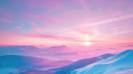 Fototapeta premium Breathtaking Sunrise Over Misty Mountains