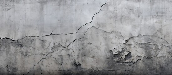 An image of aged concrete walls with cracks and a detailed texture resembling gray cement is presented as a copy space image