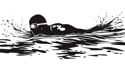 a professional swimmer swimming in the water, swimming as an olympic sport concept
