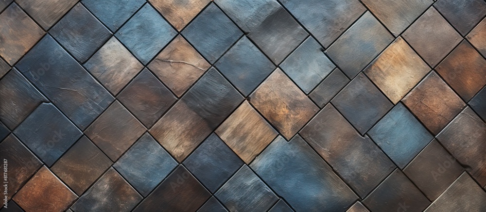 Poster A detailed shot of a tile ideal for a textured background in an image with copy space