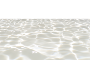 White water with ripples on the surface. Defocus blurred transparent white colored clear calm water surface texture with splashes and bubbles. Water waves with shining pattern texture background.