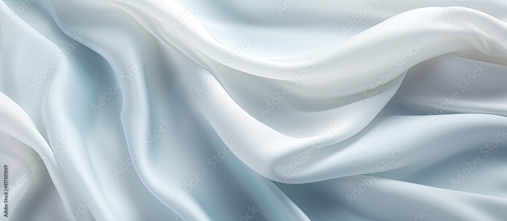 Aufkleber closeup of a copy space image showcasing the delicate and textured ripples in a piece of white silk 