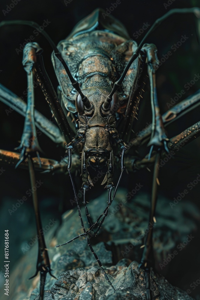 Poster detailed image of a bug on a rock, suitable for nature themes