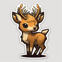 Nature inspired cute deer cutout on Isolated Transparent Background generative ai technology
