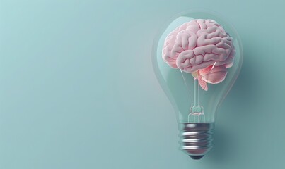 Light bulb with encapsulated brain, 3D model
