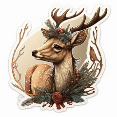 Nature inspired cute deer cutout on Isolated Transparent Background generative ai technology