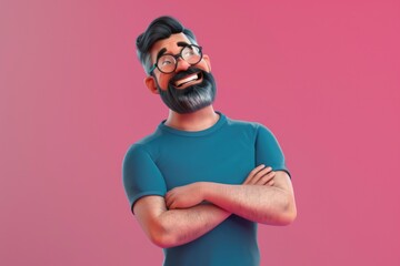 A man standing with his arms crossed. Suitable for business and professional concepts