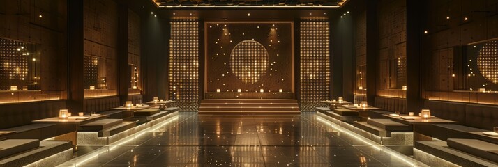 A room filled with an abundance of burning candles, casting a warm and flickering light