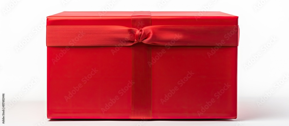 Poster closed big red box isolated on white background with copy space image